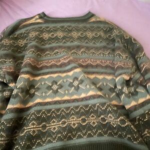Men's Green Patterned Sweater